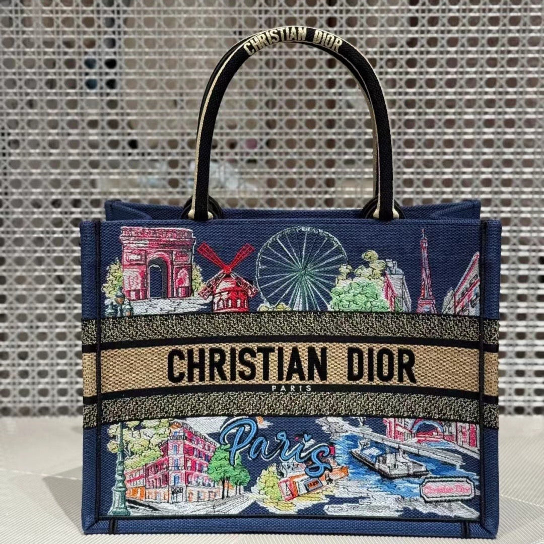 New Holiday Embroidered Book Tote