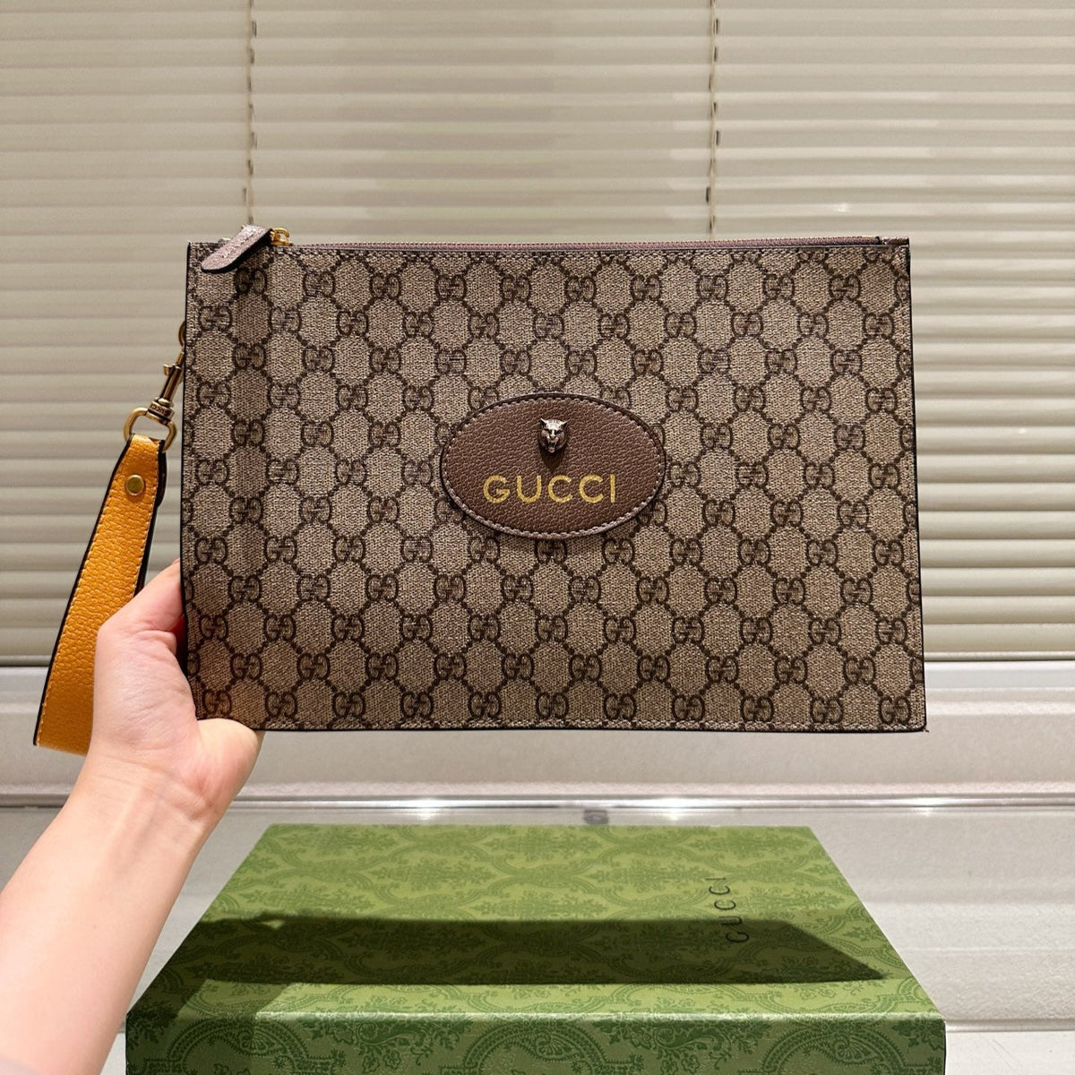 Tiger Logo Clutch Bag