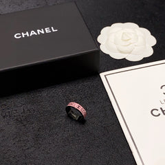 Personalized Pink Enamel Ring