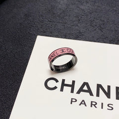 Personalized Pink Enamel Ring