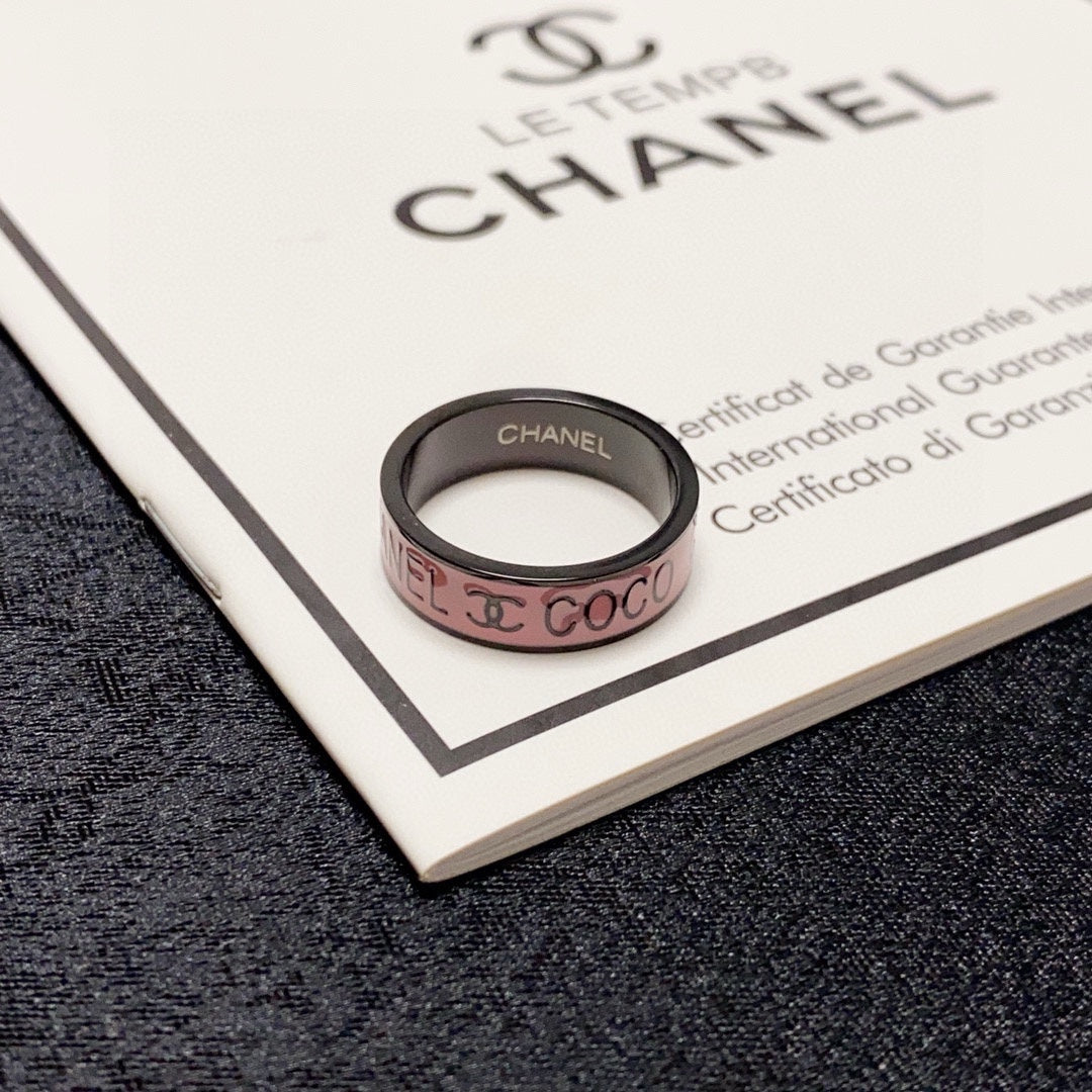 Personalized Pink Enamel Ring