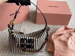 Striped canvas box bag
