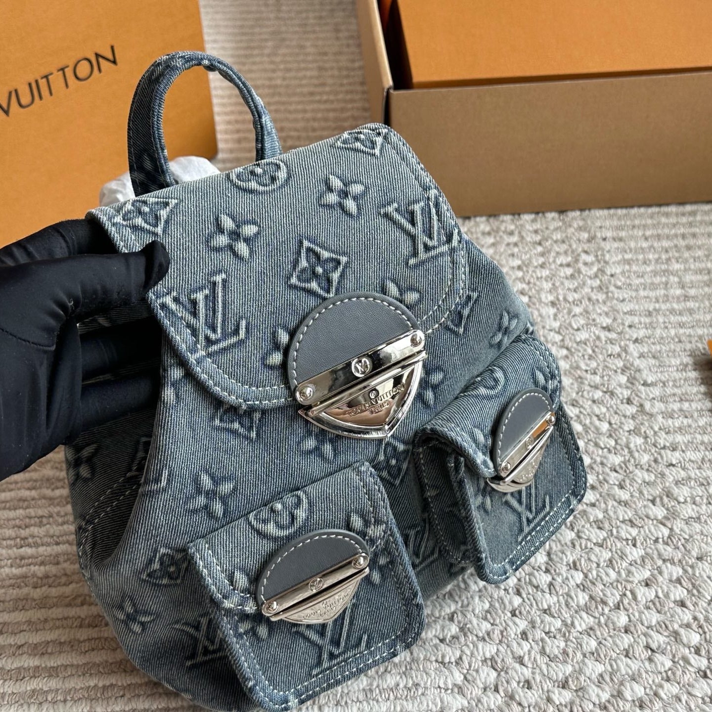 Vintage Denim Backpack