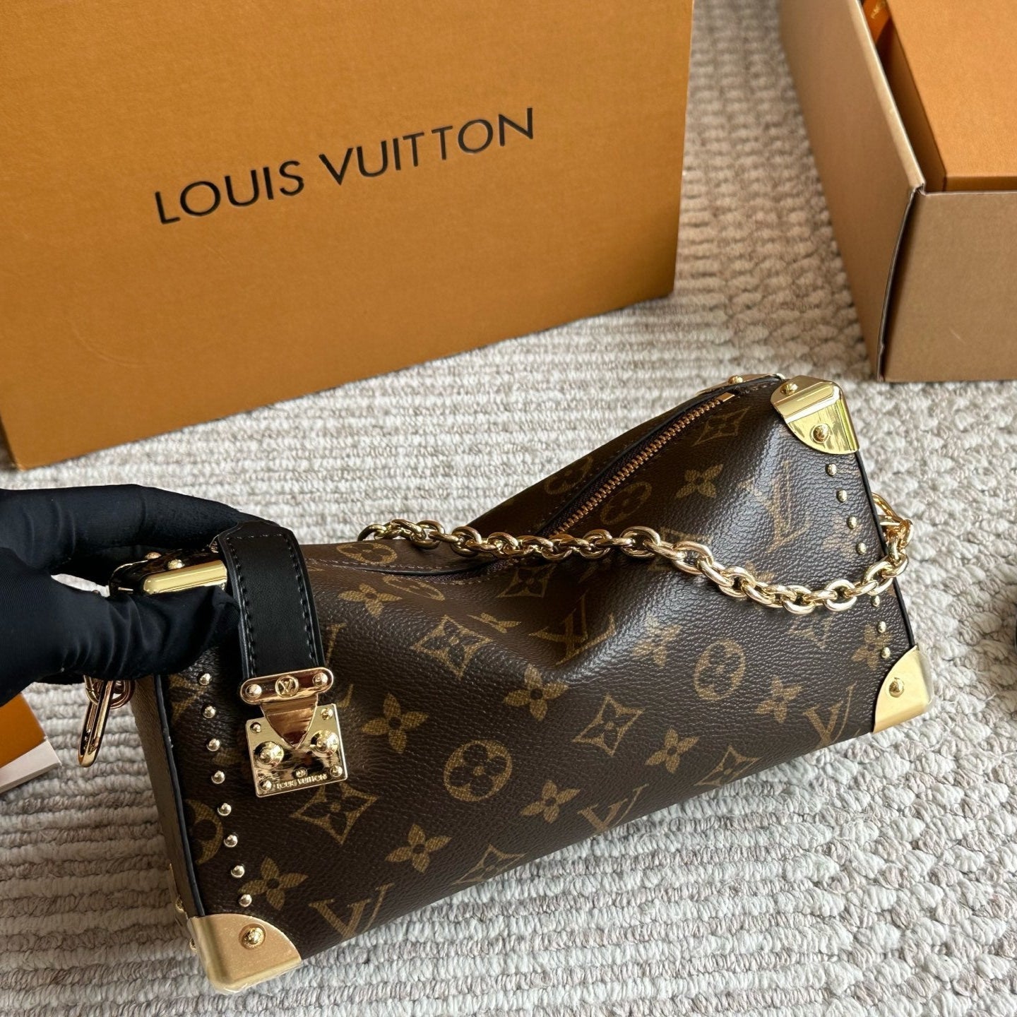 Leather Horizontal Box Bag