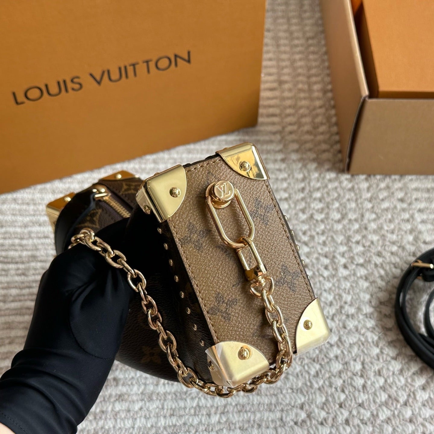 Leather Horizontal Box Bag