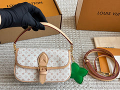 Leather embossed flap handbag