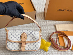 Leather embossed flap handbag