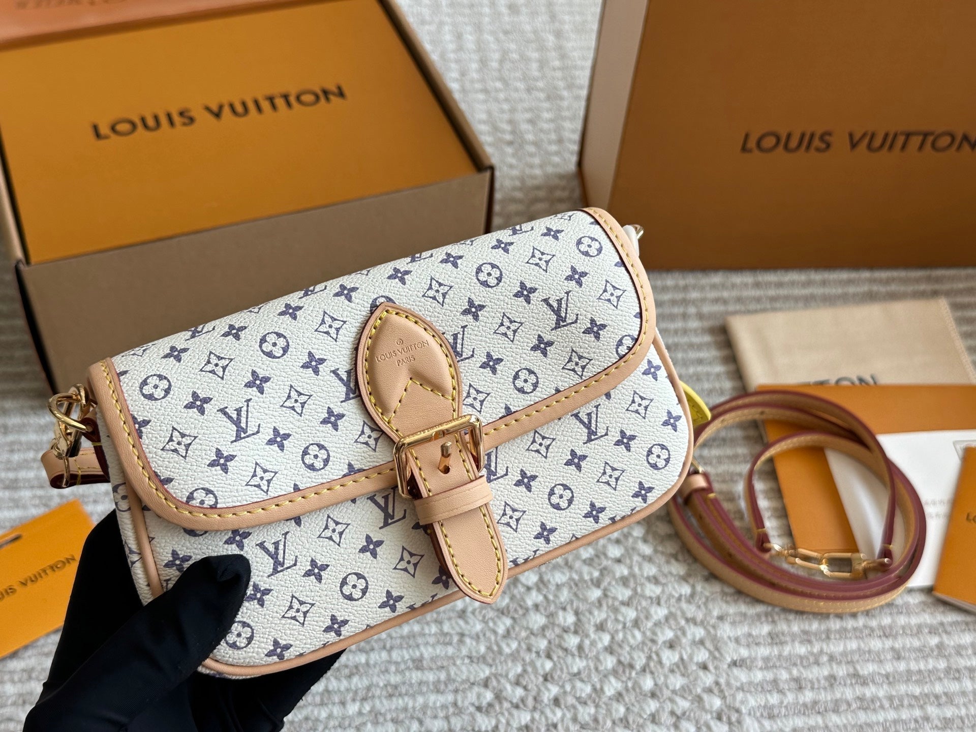 Leather embossed flap handbag