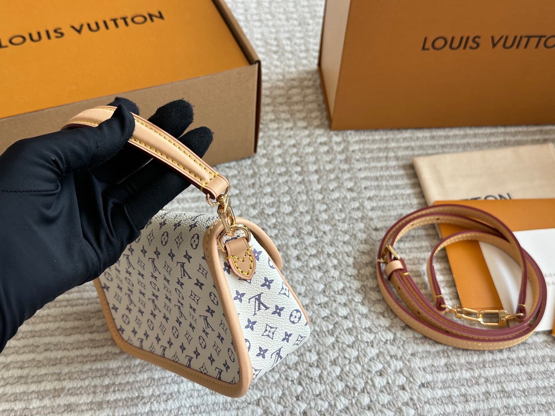 Leather embossed flap handbag