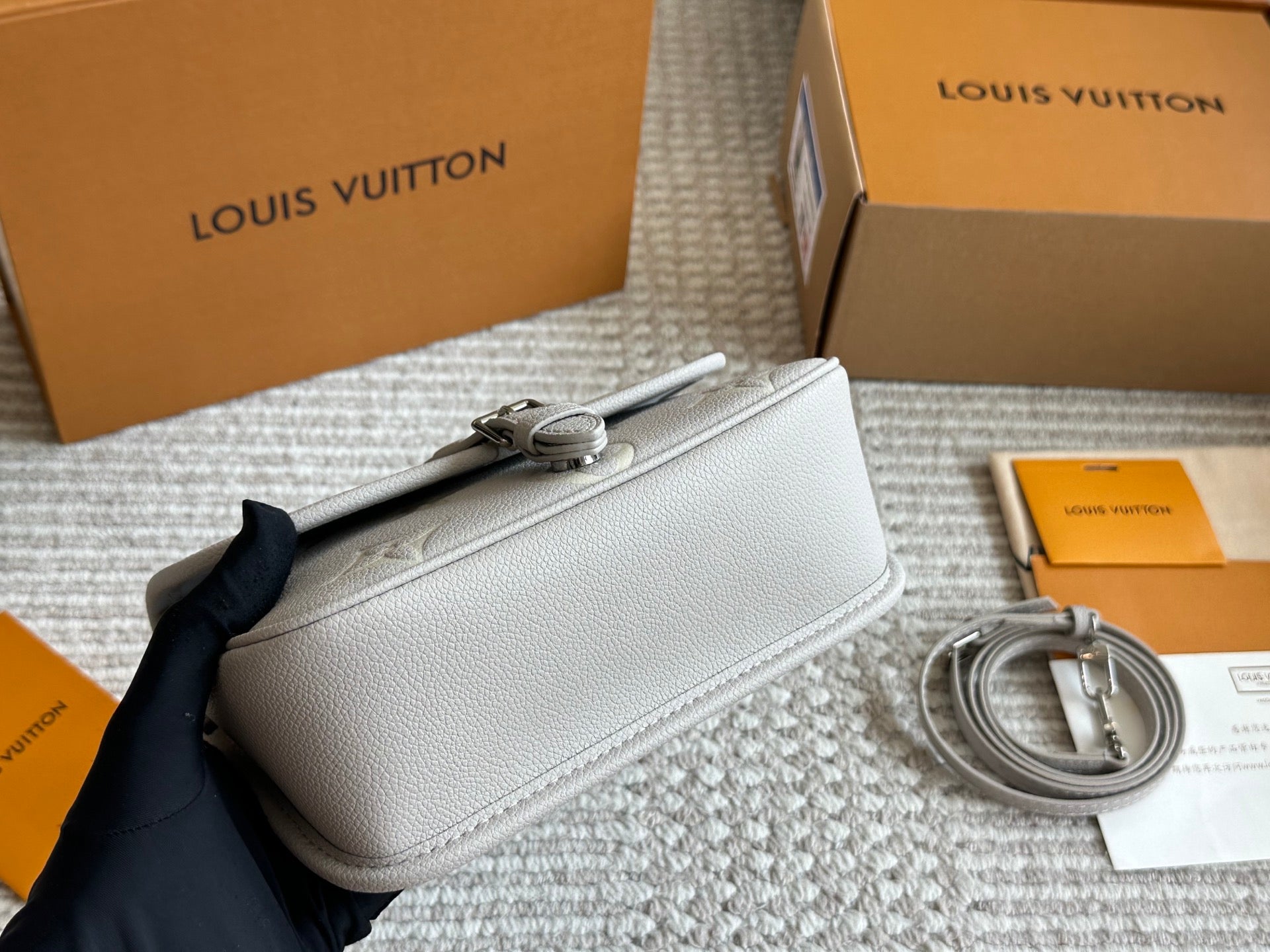 Mini leather baguette bag