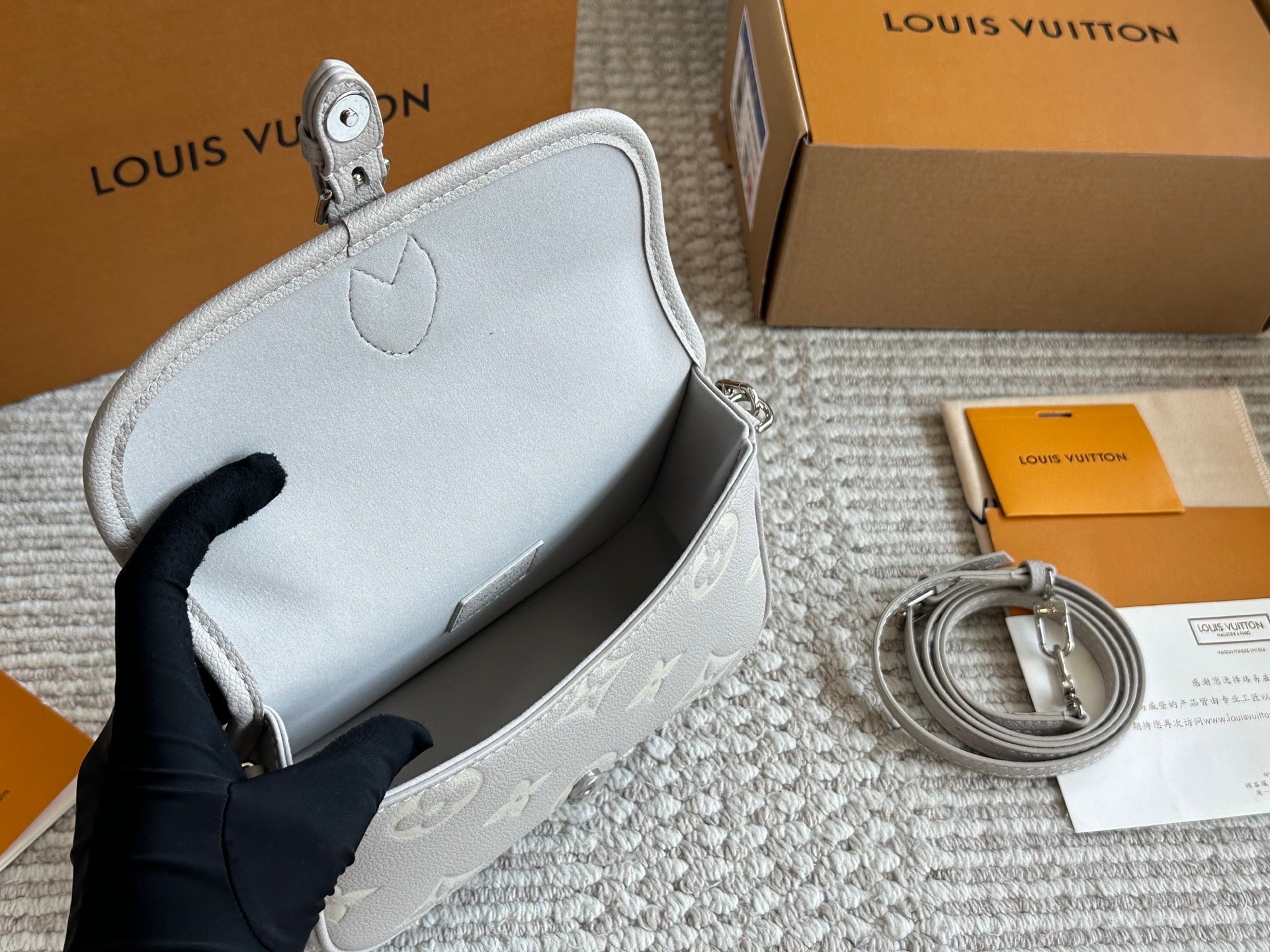 Mini leather baguette bag