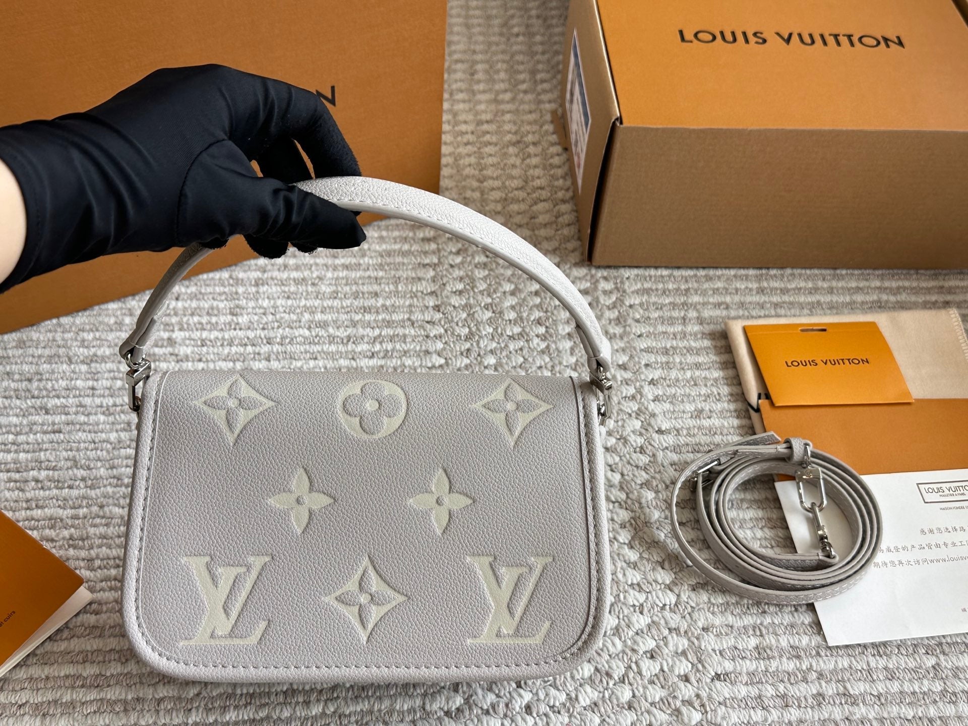 Mini leather baguette bag