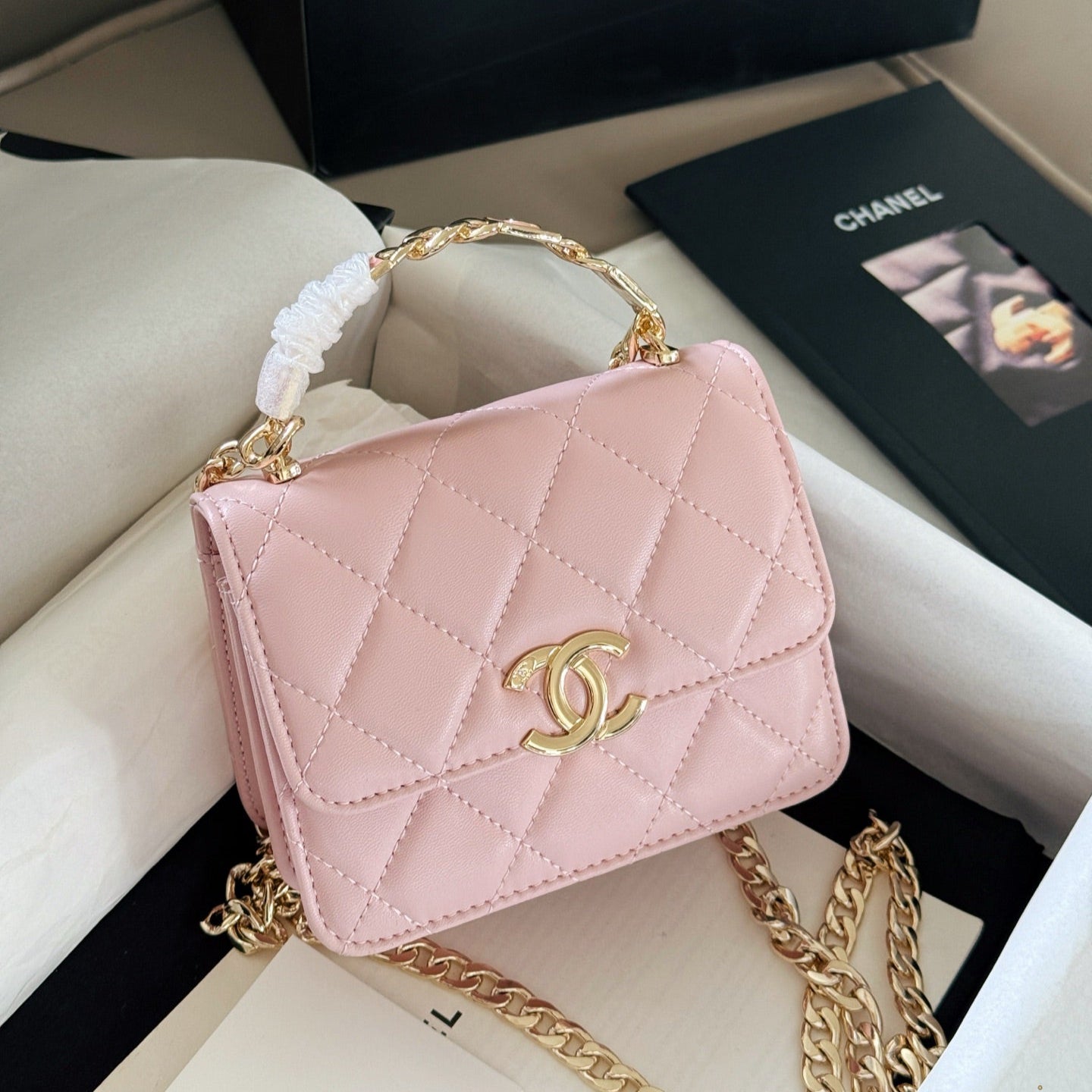 Enamel Handle Crossbody Mini Bag