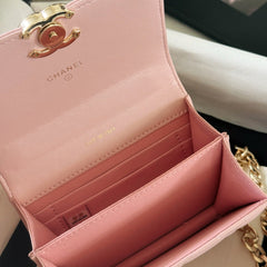 Enamel Handle Crossbody Mini Bag