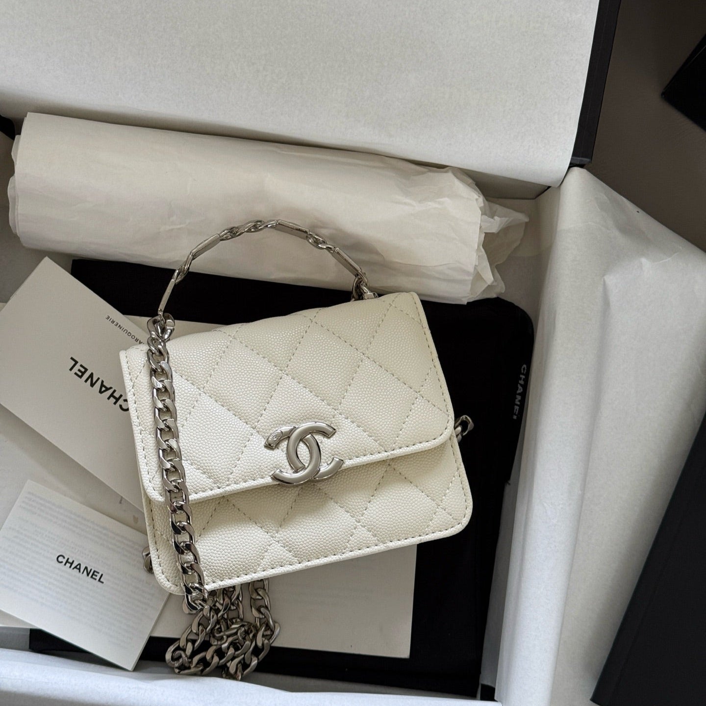 Enamel Handle Crossbody Mini Bag