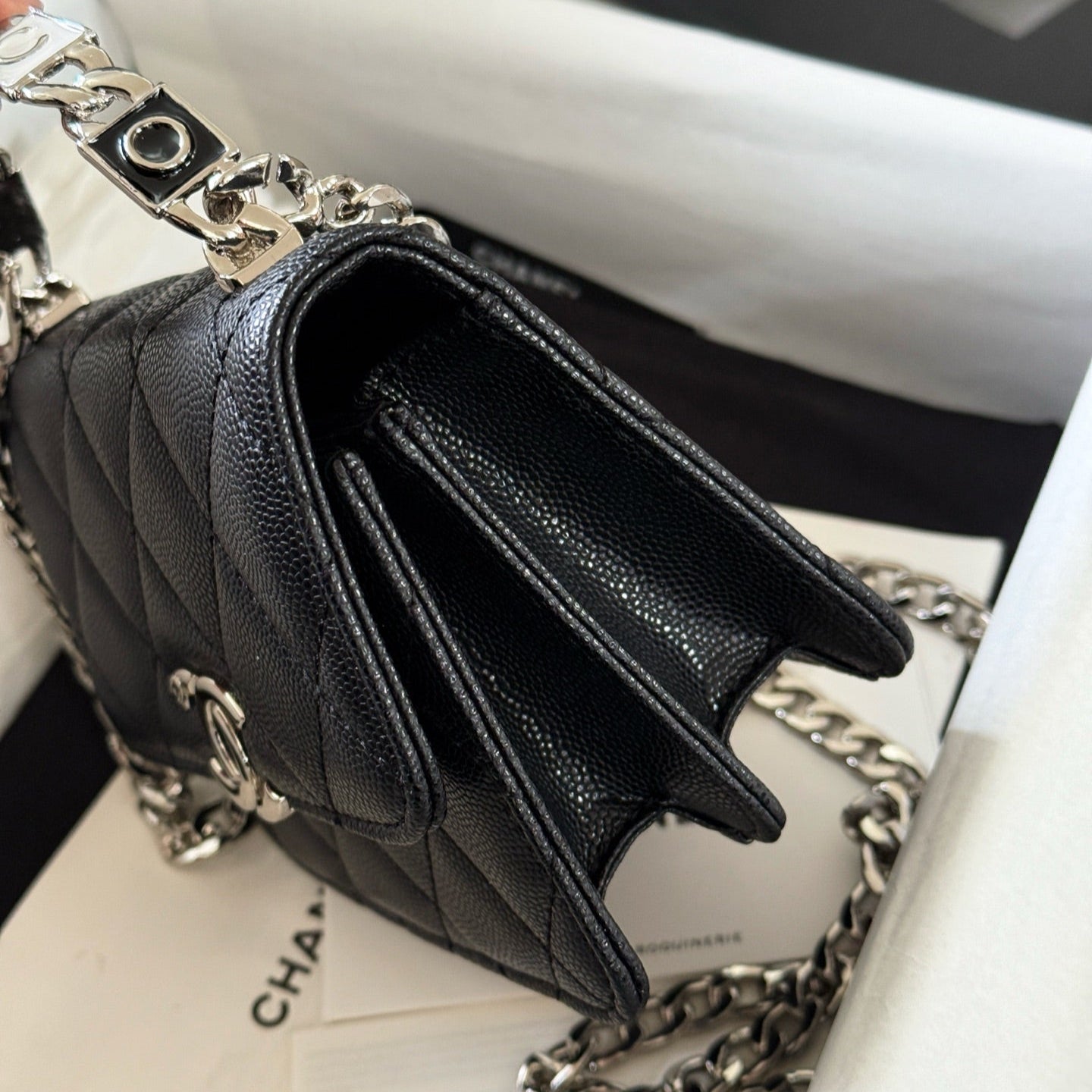 Enamel Handle Crossbody Mini Bag