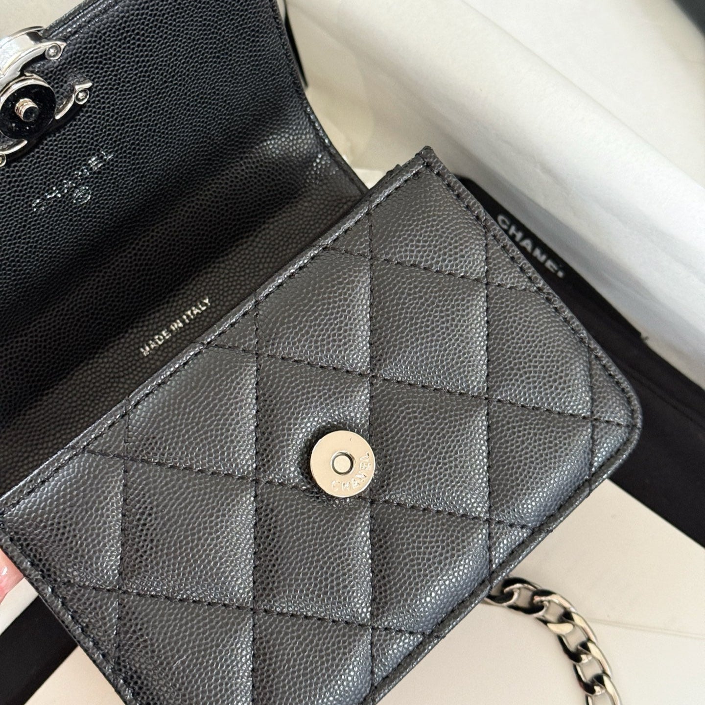 Enamel Handle Crossbody Mini Bag