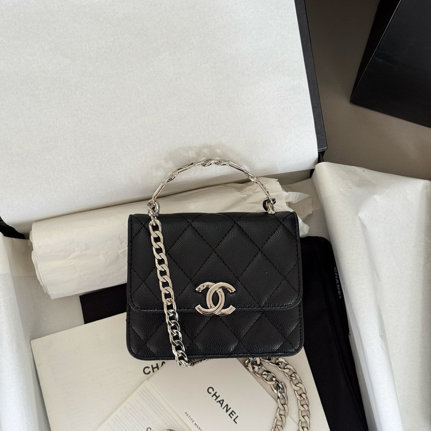 Enamel Handle Crossbody Mini Bag
