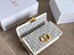 Light blue printed shoulder chain bag