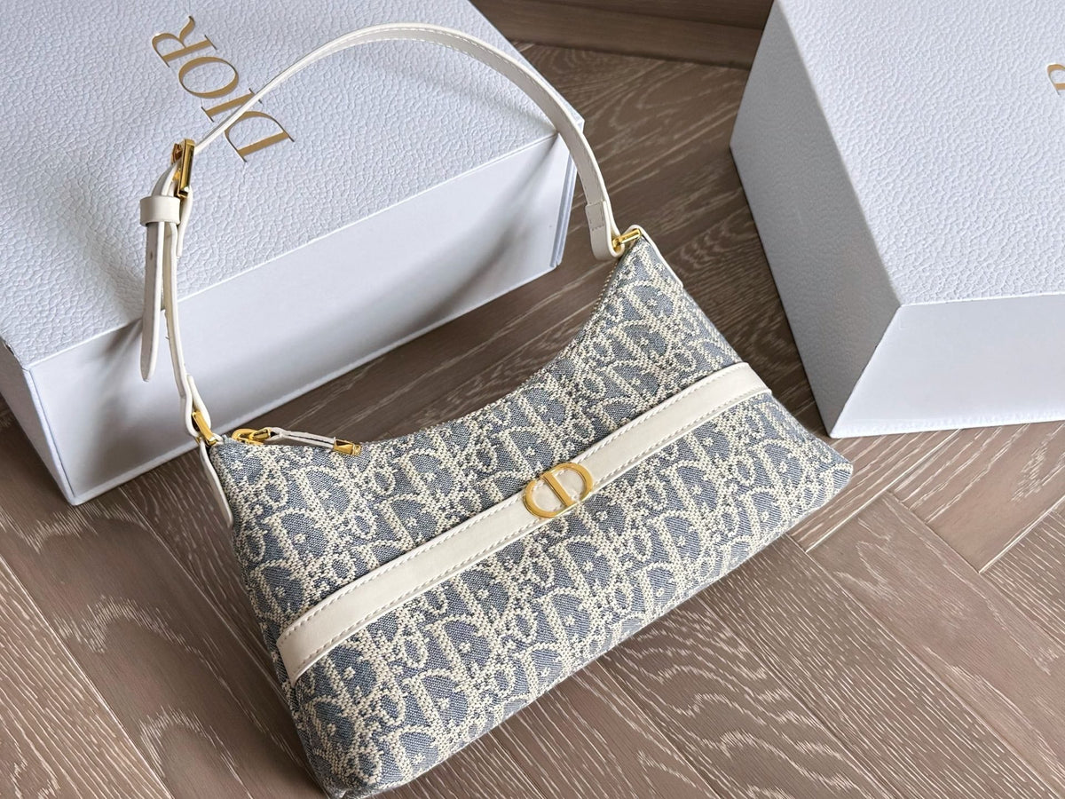 Light blue printed underarm bag