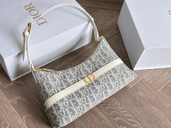 Light blue printed underarm bag