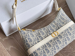 Light blue printed underarm bag