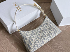 Light blue printed underarm bag