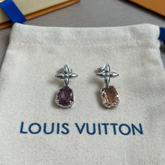 Monogram Floral Gemstone Earrings