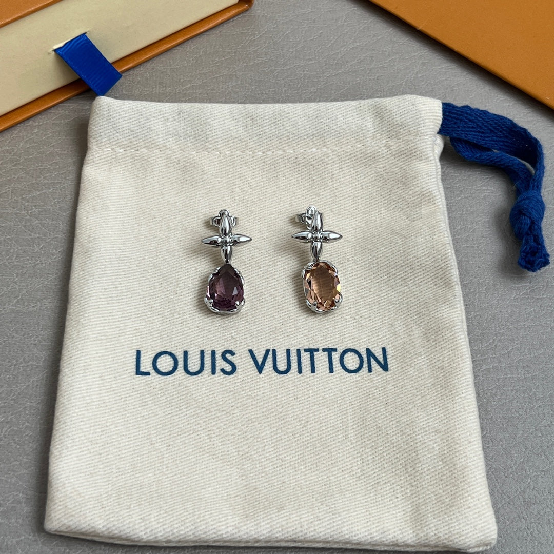 Monogram Floral Gemstone Earrings