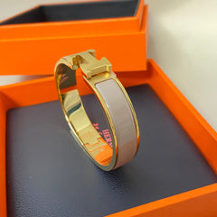 Gray-pink Enamel Bracelet