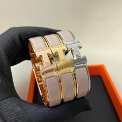 Gray-pink Enamel Bracelet