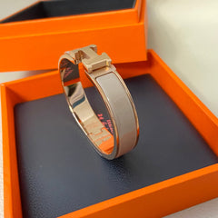 Gray-pink Enamel Bracelet