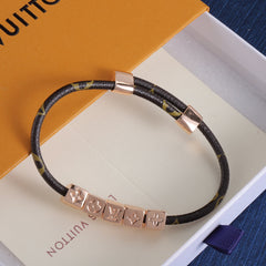Letter Square Leather Bracelet