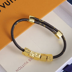 Letter Square Leather Bracelet