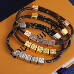 Letter Square Leather Bracelet