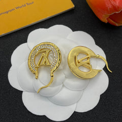 Diamond Alphabet Hoop Earrings