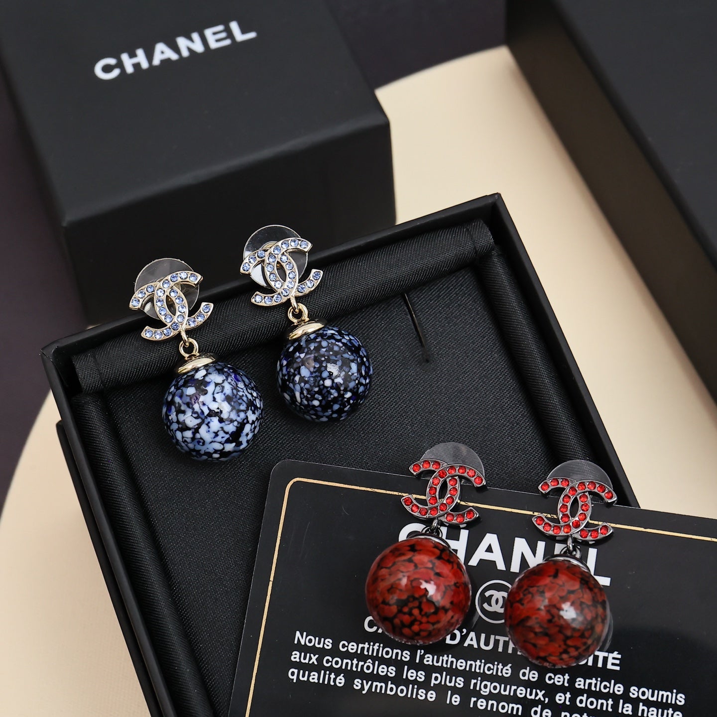 Blue And White Porcelain Glass Earrings