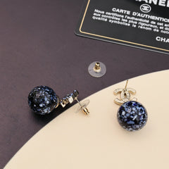 Blue And White Porcelain Glass Earrings