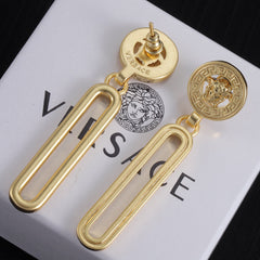 Gold Monogram Long Earrings
