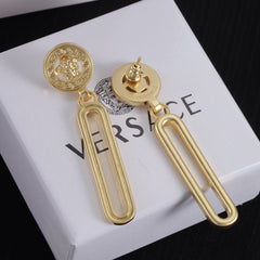Gold Monogram Long Earrings
