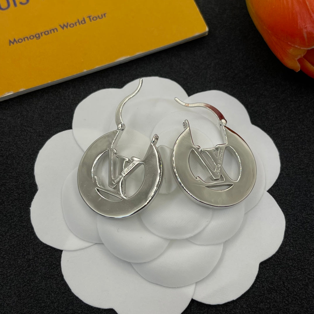 Diamond Alphabet Hoop Earrings