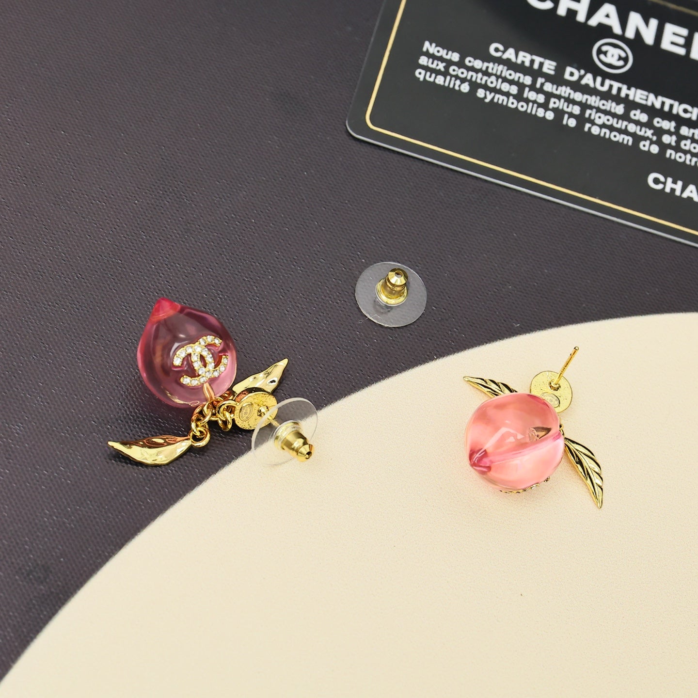 Resin Peach Earrings