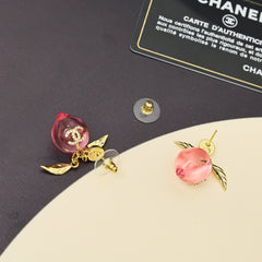 Resin Peach Earrings