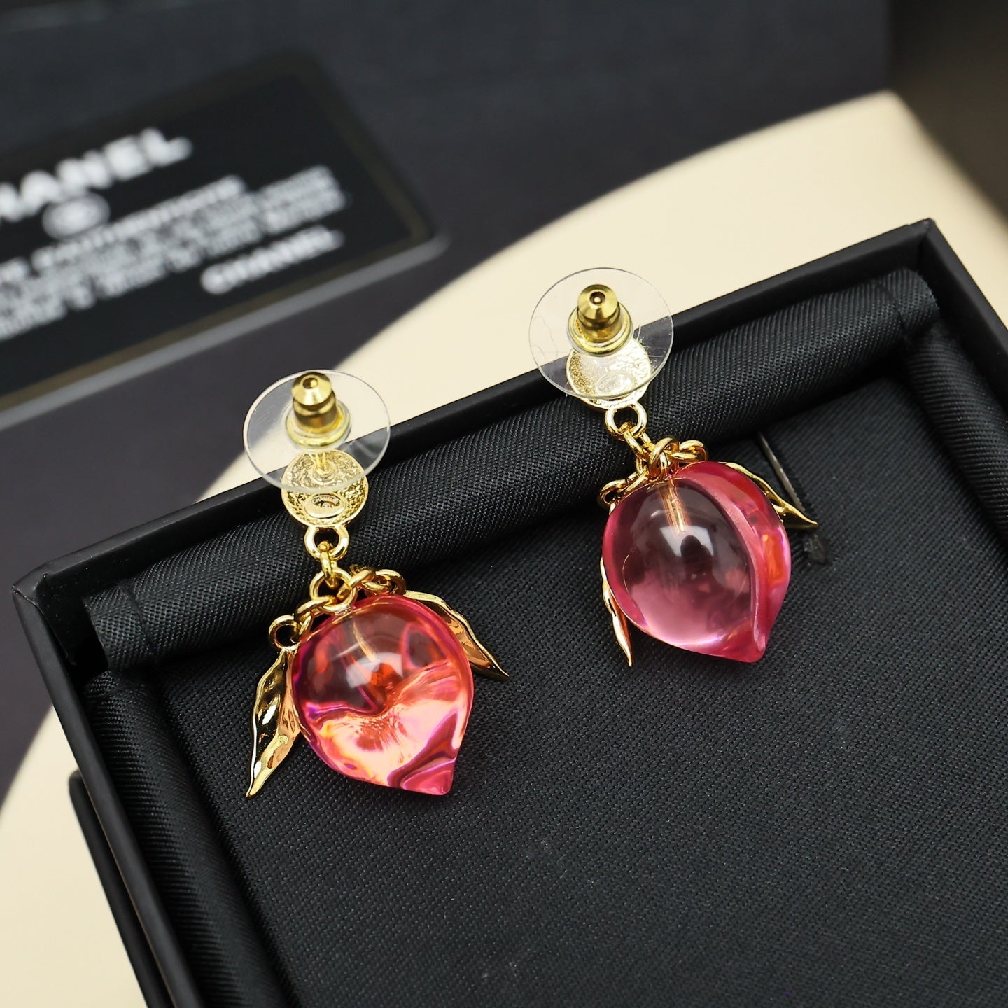 Resin Peach Earrings