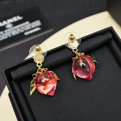 Resin Peach Earrings