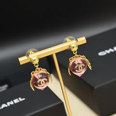 Resin Peach Earrings