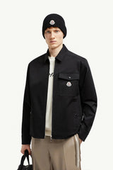 Badge zip-up cotton jacket