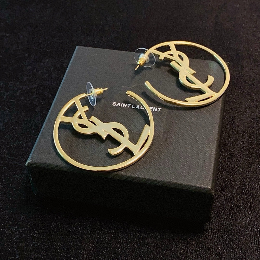Fashionable Letter Hoop Earrings