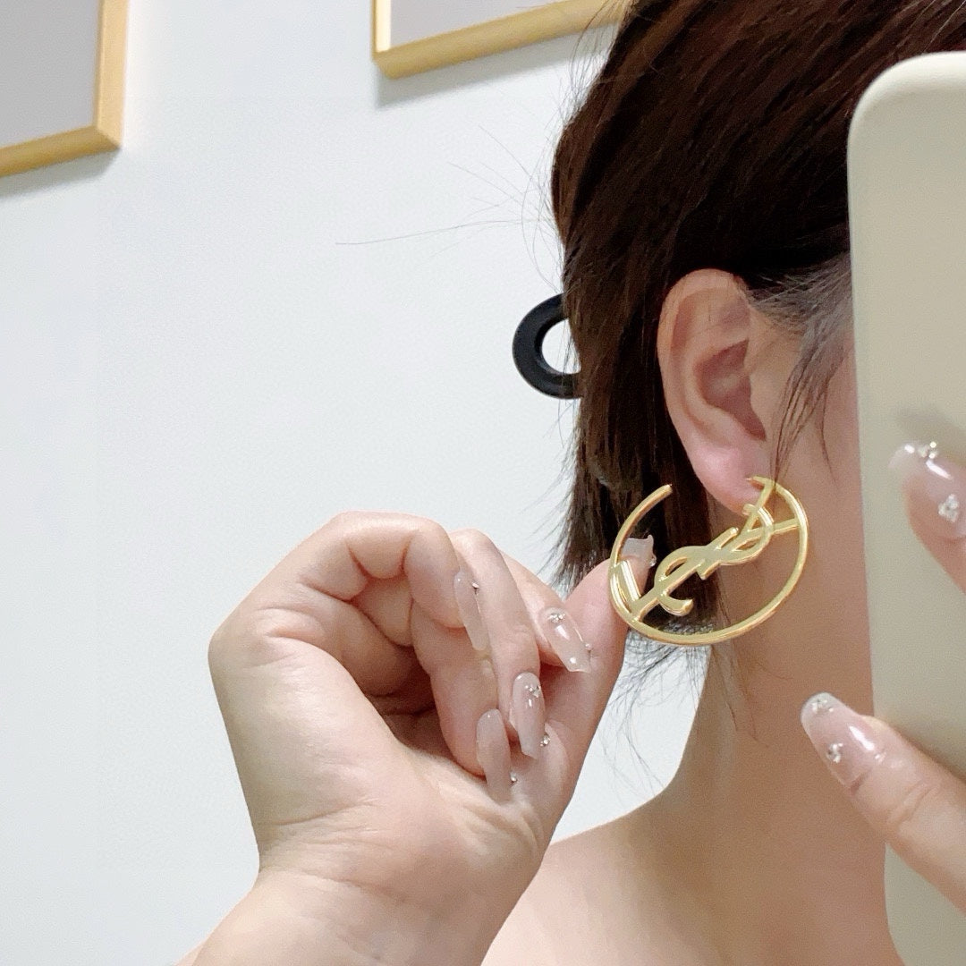Fashionable Letter Hoop Earrings