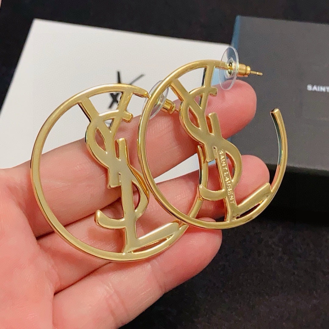 Fashionable Letter Hoop Earrings